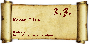 Koren Zita névjegykártya